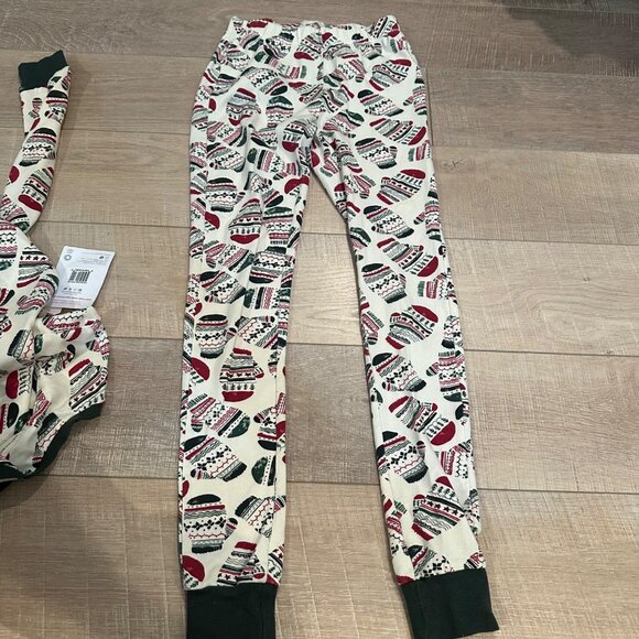 BURTS BEES BABYS WOMENS XS MITTEN RED AND GREEN ORGANIC COTTON PAJAMAS - Picture 10 of 12